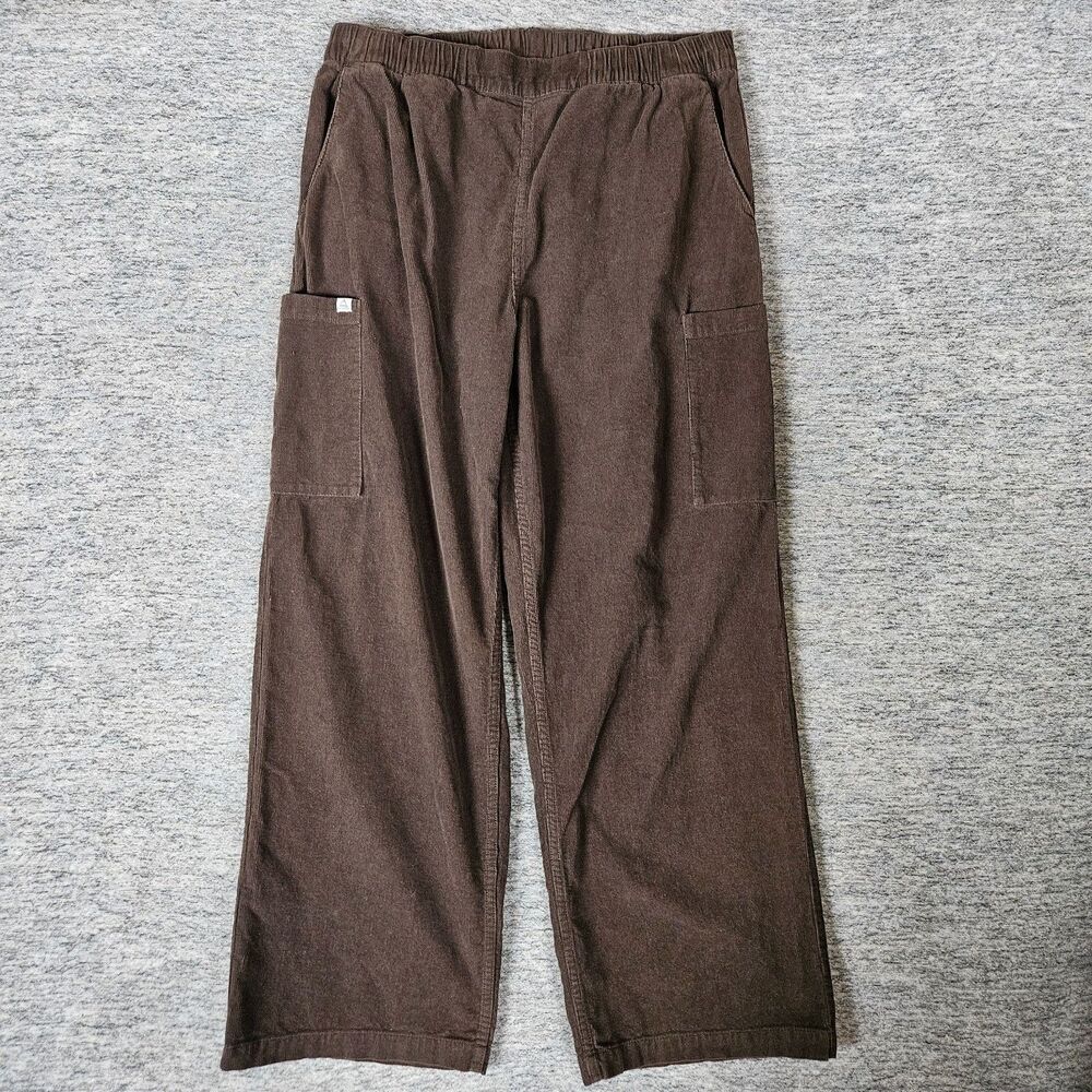 Passenger Women's XL Someday Organic Cotton Brown Corduroy Cargo Trousers Pants